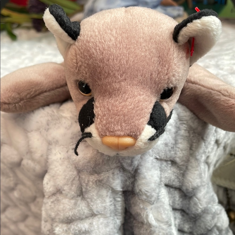 Ty Tan & Black Plush Stuffed Animal beanie baby Canyon the Cougar~Retired 1998